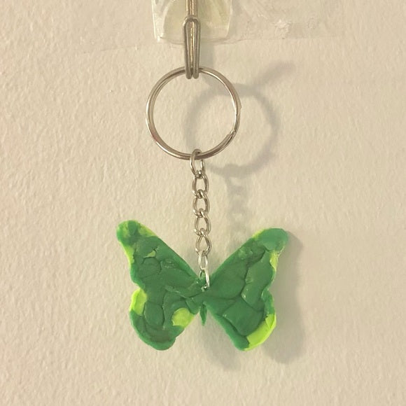 Green Recycled Butterfly Keychain