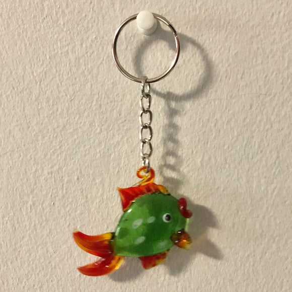Small Glass Fish Keychain