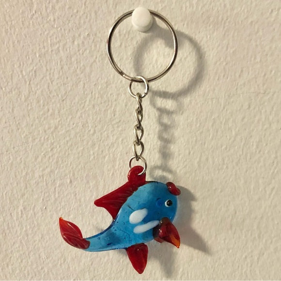 Small Glass Fish Keychain