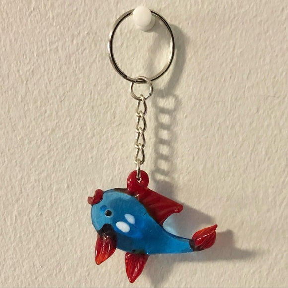 Small Glass Fish Keychain