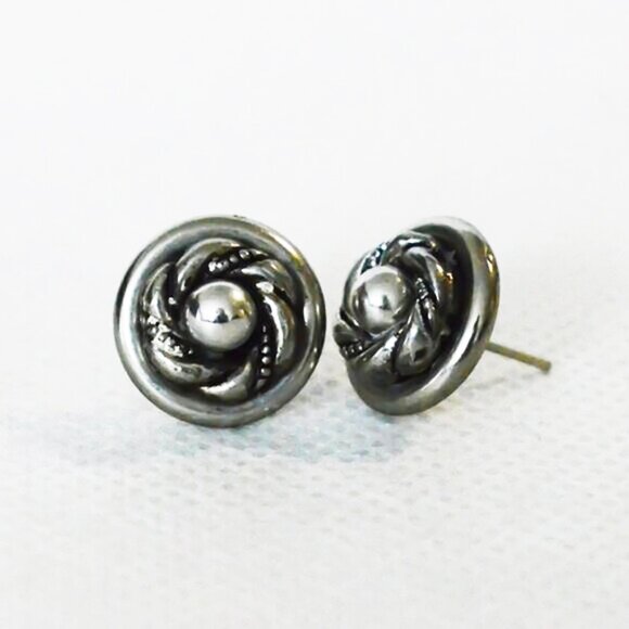 Upcycled Silver Floral Earrings