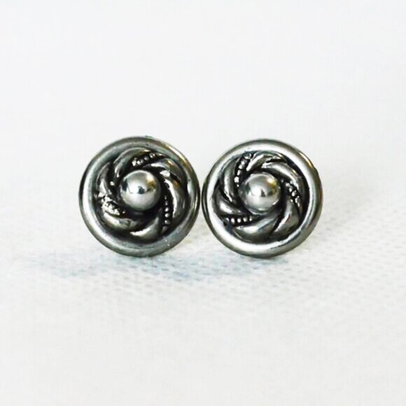 Upcycled Silver Floral Earrings