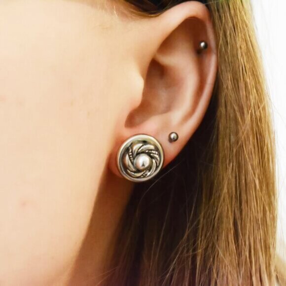 Upcycled Silver Floral Earrings