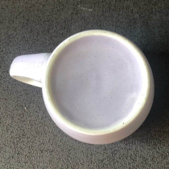 Handmade White and Purple Lilac Scented Mug Candle