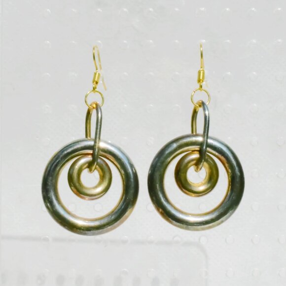 Handmade Metallic Double Loop Earrings