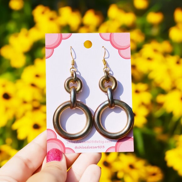 Handmade Bronze Contemporary Loop Earrings