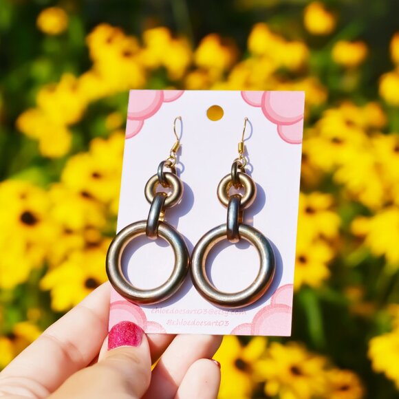 Handmade Bronze Contemporary Loop Earrings