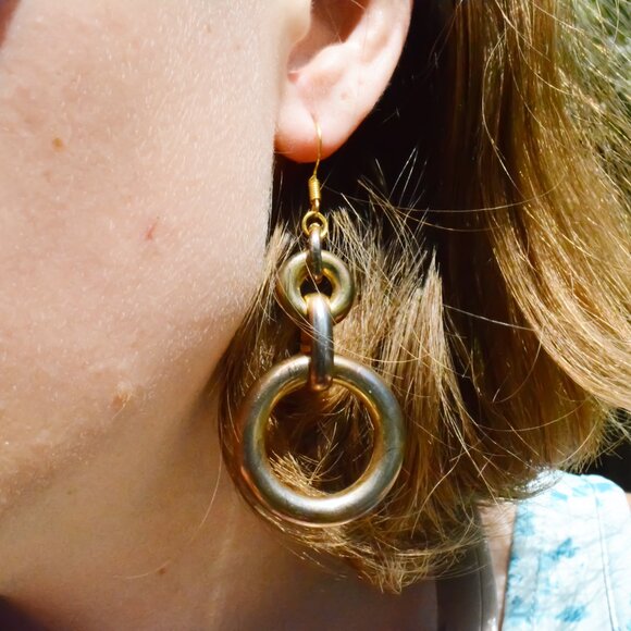 Handmade Bronze Contemporary Loop Earrings