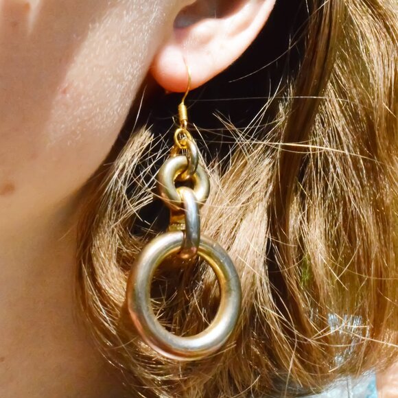 Handmade Bronze Contemporary Loop Earrings