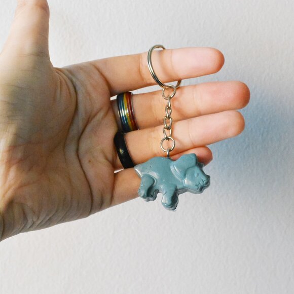 Recycled Plastic Dinosaur Keychain