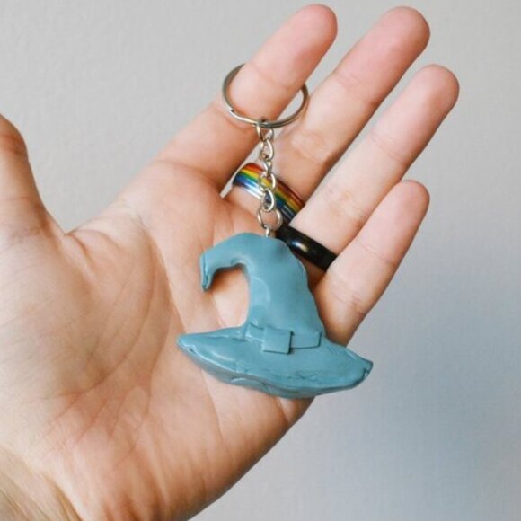 Handmade Halloween Witch Hat Keychain Accessory
