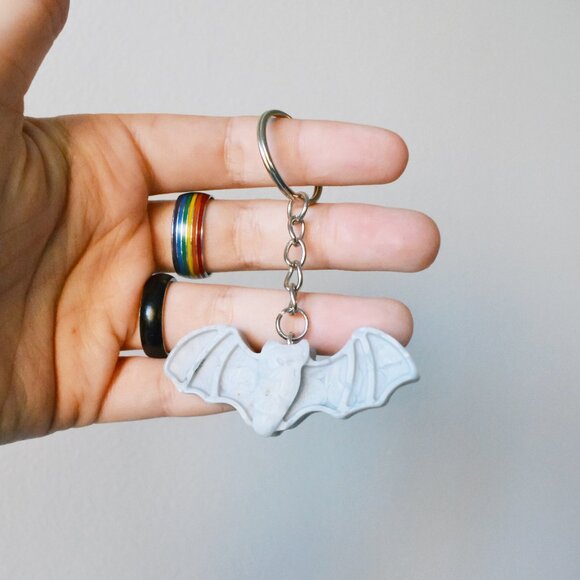 Recycled Plastic Bat Keychain Spooky Halloween Accessory