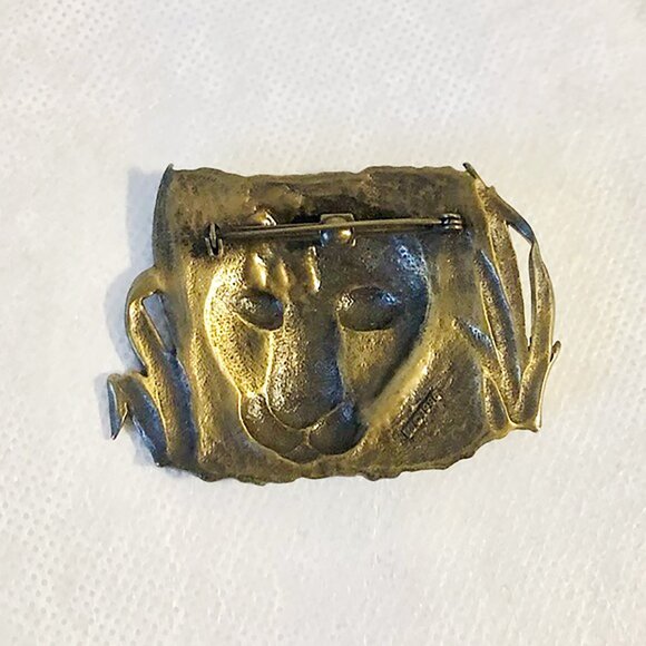 Vintage Bronze 1986 JJ Cheetah Jaguar Brooch