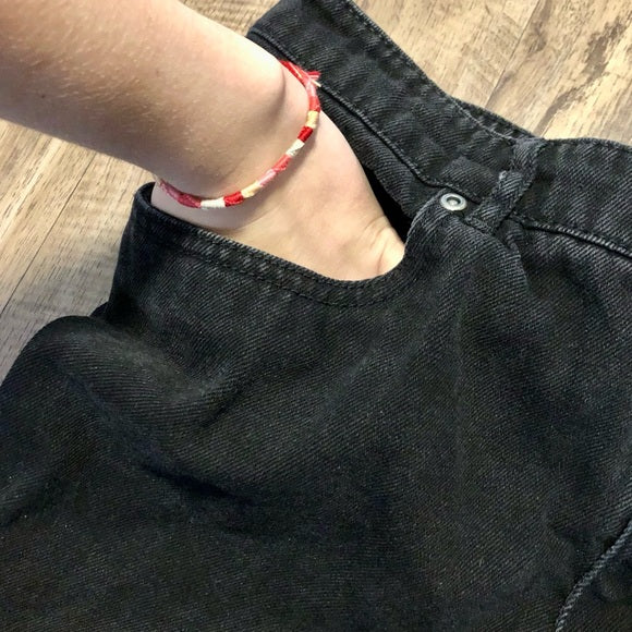 George Classic Ripped Black Denim Jeans Grunge Style