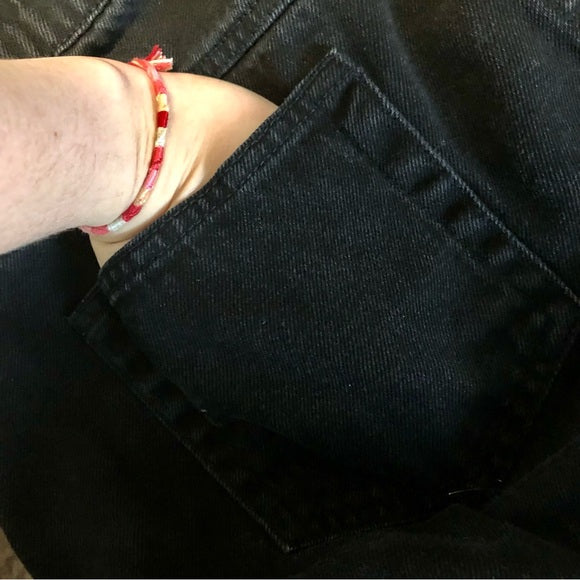 George Classic Ripped Black Denim Jeans Grunge Style