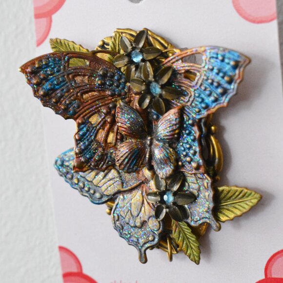 Ornate Vintage Style Butterfly Brooch Pin
