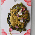 Ornate Teddy Bear Brooch Pin