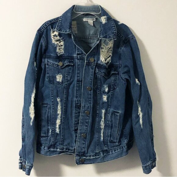 Distressed Ripped Denim Jacket