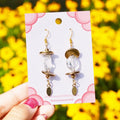 Handmade Bohemian Artisan Bronze Crystal Dangle Earrings