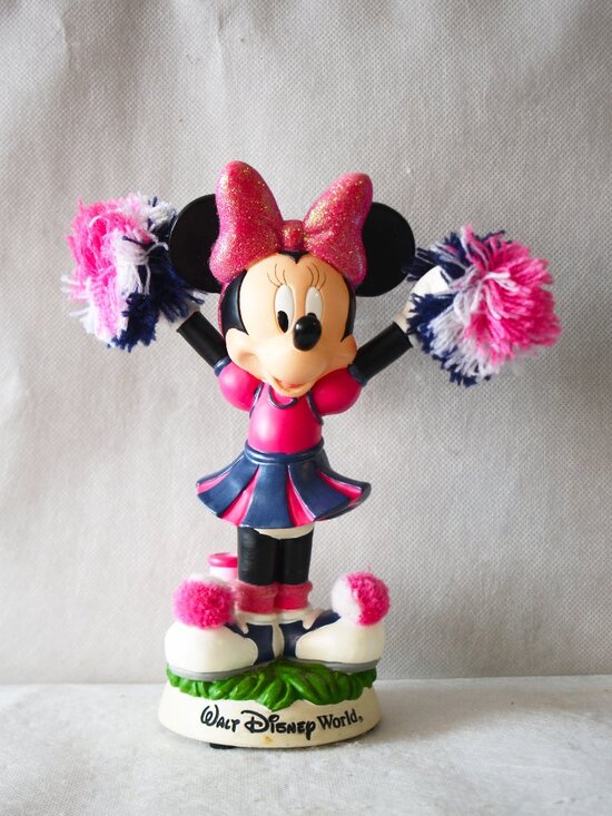 Disney Minnie Mouse Bobblehead Cheerleader Figurine Disney World Collectible