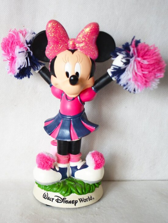 Disney Minnie Mouse Bobblehead Cheerleader Figurine Disney World Collectible