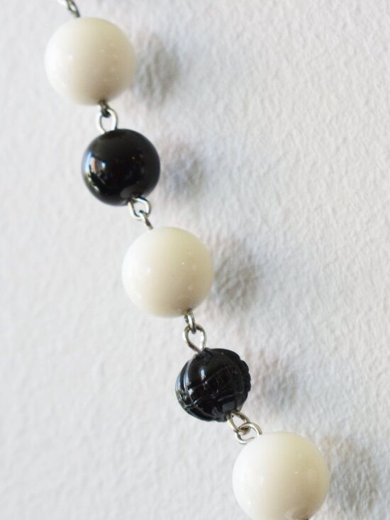 Handmade Skull Beaded Necklace Upcycled Goth Jewelry
