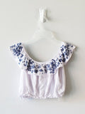 Garage Floral Ruffle Crop Top Blouse