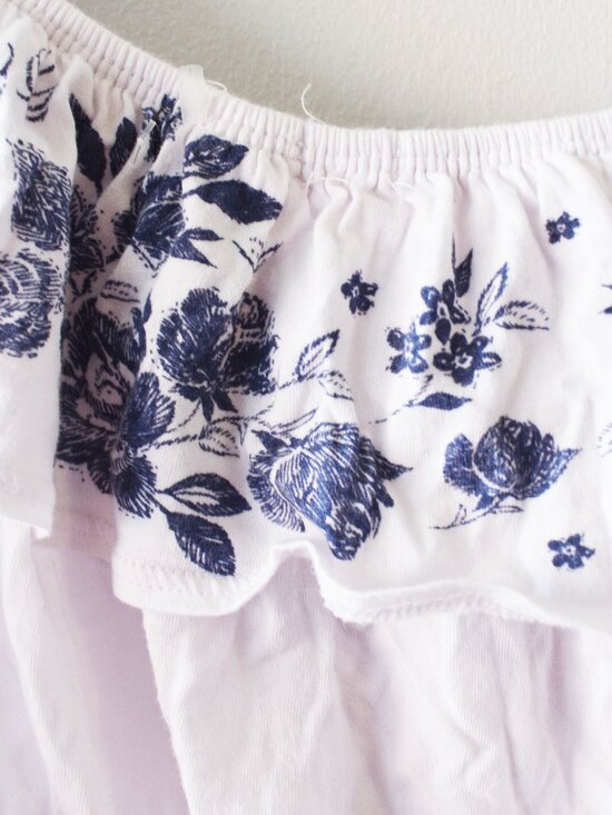 Garage Floral Ruffle Crop Top Blouse