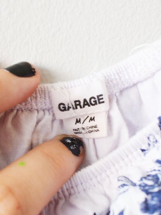 Garage Floral Ruffle Crop Top Blouse