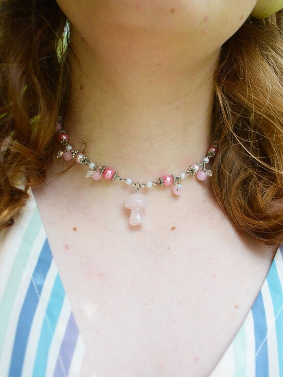 Pastel Mushroom Cottagecore Choker Necklace