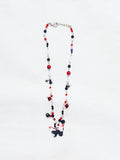 Recycled Red and Black Butterfly Pendant Necklace
