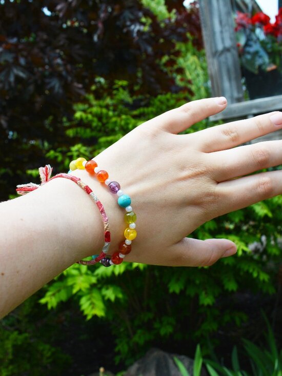 Rainbow Pride Beaded Bracelet