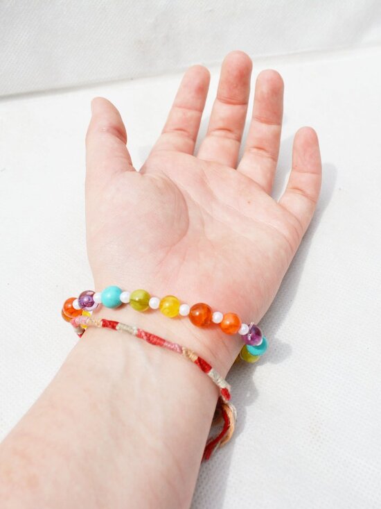 Rainbow Pride Beaded Bracelet