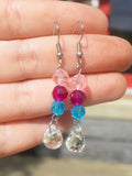 Handmade Beaded Bisexual Pride Earrings