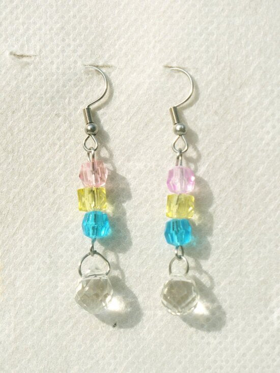 Handmade Beaded Pansexual Pride Earrings