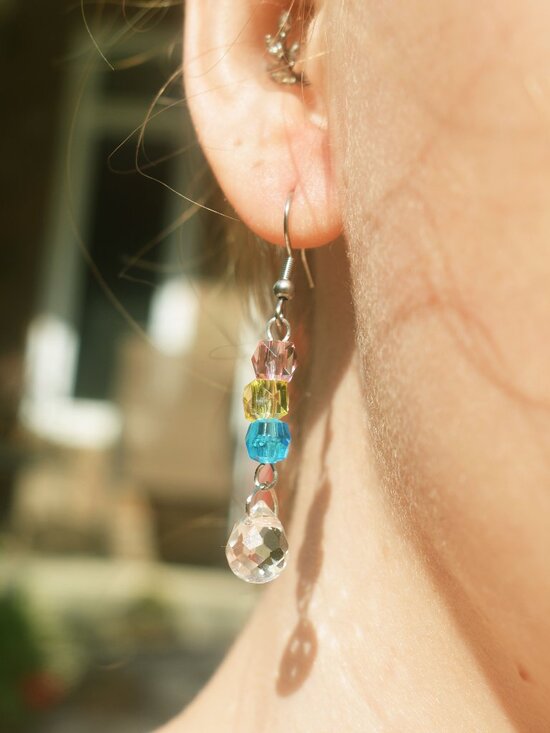 Handmade Beaded Pansexual Pride Earrings