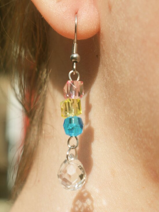 Handmade Beaded Pansexual Pride Earrings