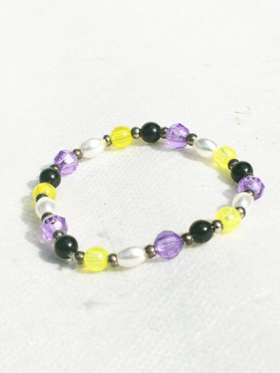 Handmade Beaded Nonbinary Pride Bracelet