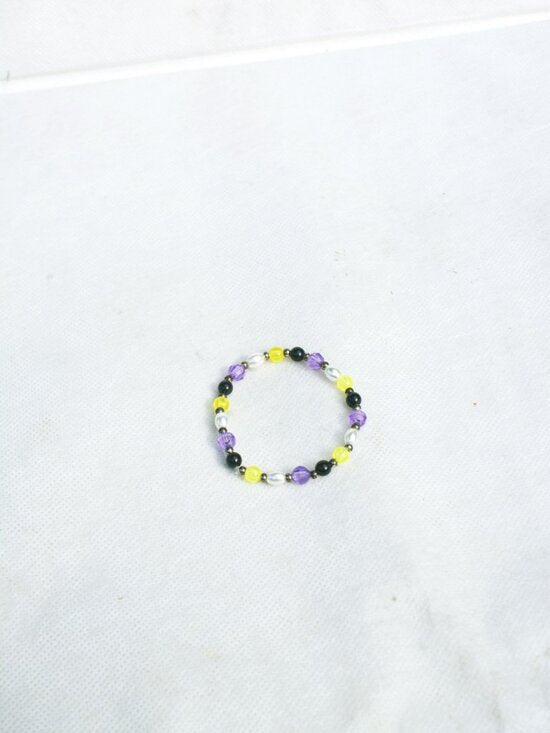 Handmade Beaded Nonbinary Pride Bracelet