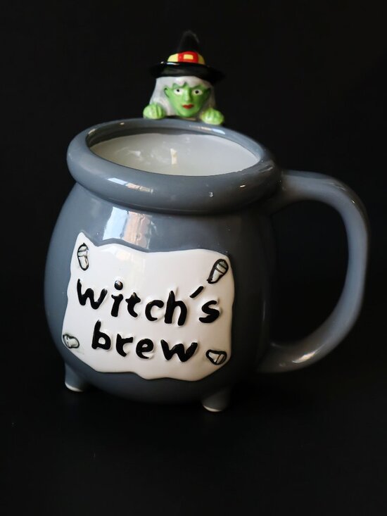 Handmade Witches Brew Unscented Mug Candle