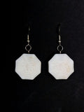 White Recycled Plastic Halloween Spider Web Dangle Earrings
