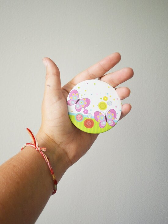 Butterfly Compact Mirror Keychain