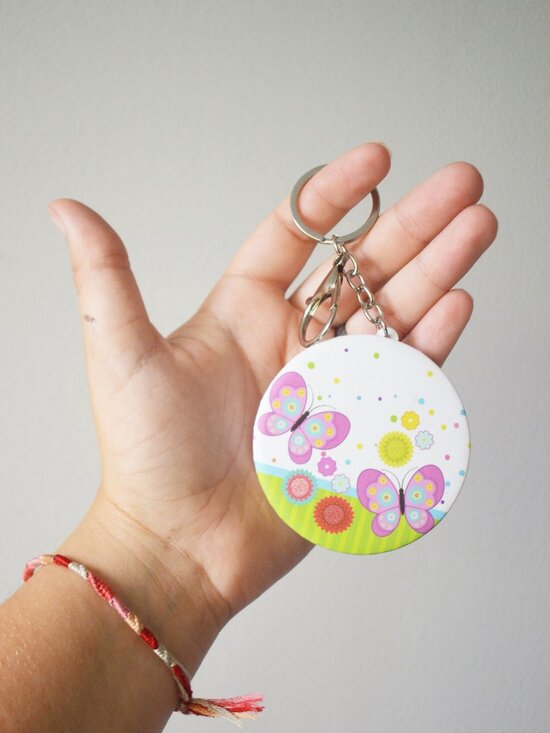 Butterfly Compact Mirror Keychain