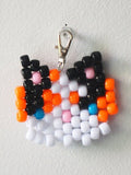Ponybead Calico Cat Head Keychain